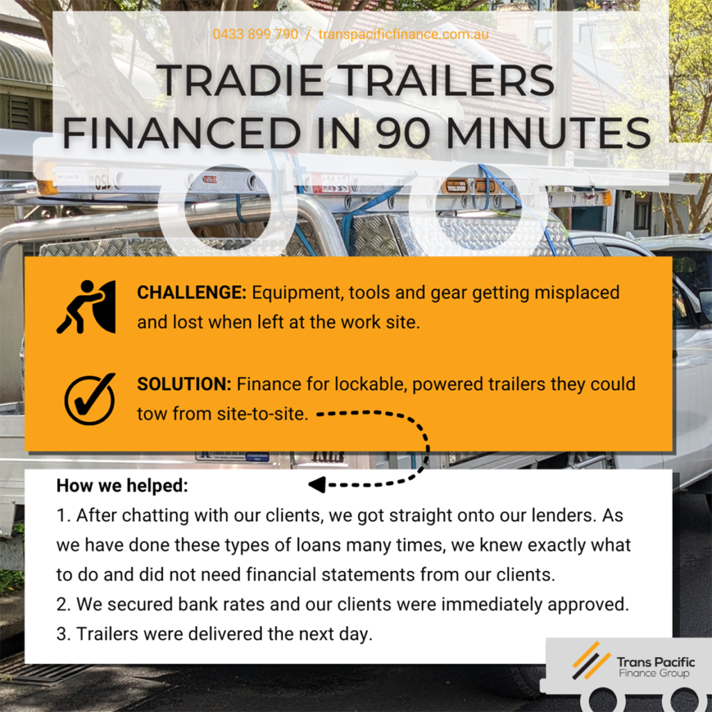 Tradesman Trailer Finance Sydney, Tradie Car Loans Financing Results